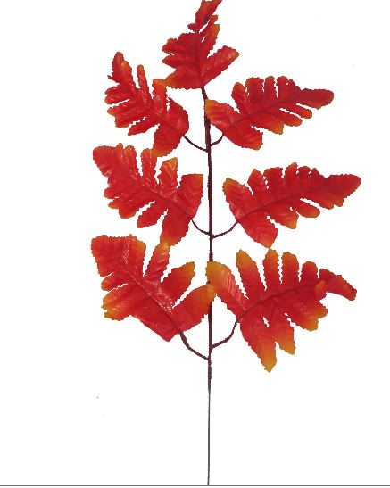 16" Silk Leather Leaf Pick(set of 12)-Orange SKU CS21036